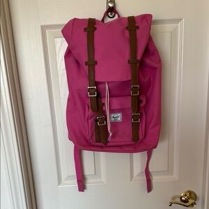 Herschel Supply Company Pink Backpack with Tan Straps